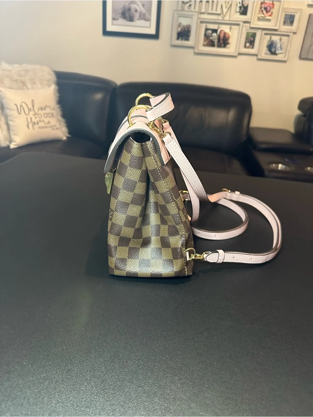 Louis Vuitton Clapton Backpack Damier Ebene Canvas Magnolia Pink - Picture 3 of 9